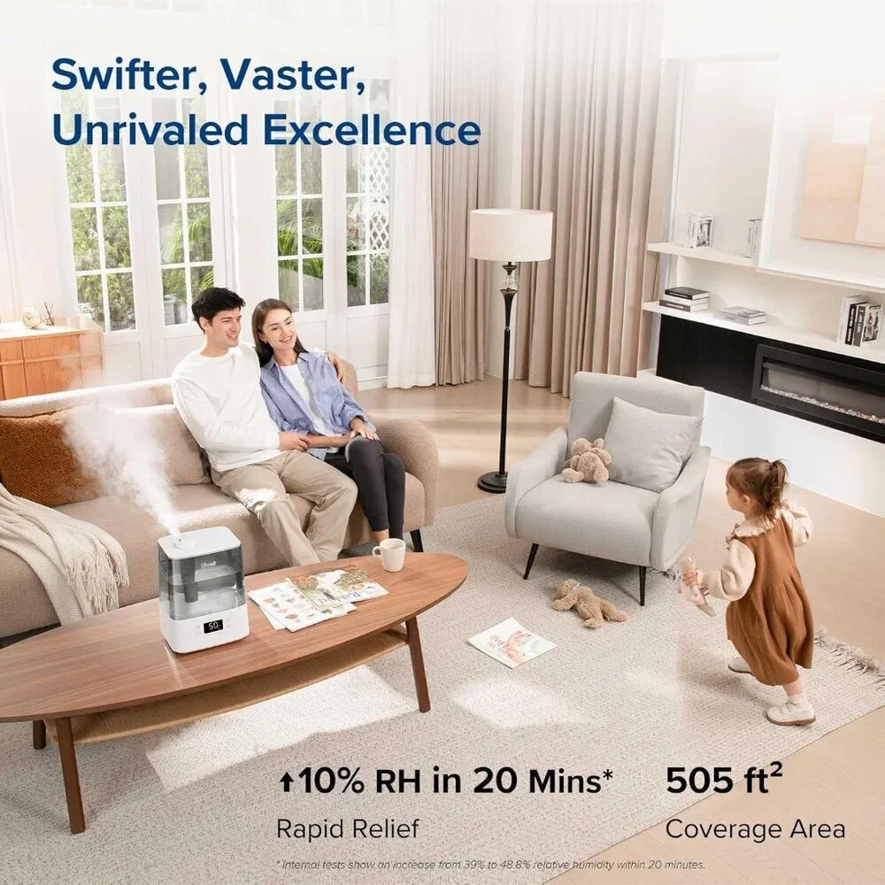 Smart Humidifiers for Bedroom Large Room Home,6L Cool Mist Top Fill Essential Oi - Picture 3 of 9